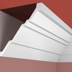 Потолочный плинтус под покраску Cosca Decor KX055 2000×145×147