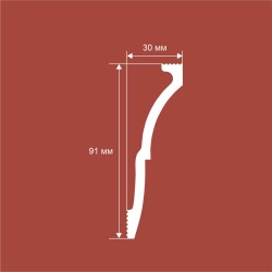Потолочный плинтус под покраску Cosca Decor KX058 2000×30×91
