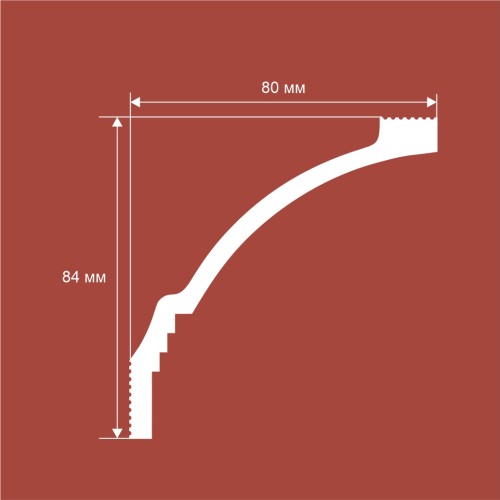 Потолочный плинтус под покраску Cosca Decor KX064 2000×80×84