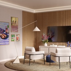 Потолочный плинтус под покраску Cosca Decor KX071 с подсветкой 2000×35×60