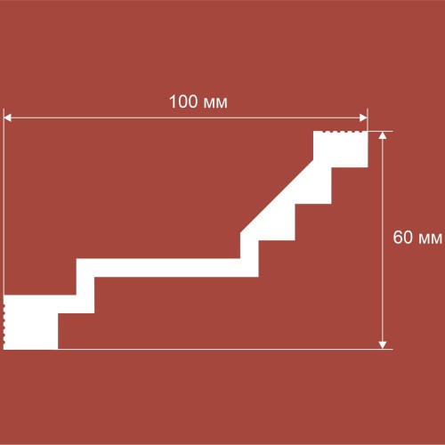 Потолочный плинтус под покраску Cosca Decor KX081 2000×100×60