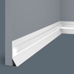 Плинтус под покраску теневой с подсветкой Cosca Decor Экополимер PL004 2000×65×16