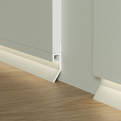 Плинтус под покраску теневой с подсветкой Cosca Decor Экополимер PL004 2000×65×16