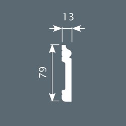 Плинтус под покраску Cosca Decor Экополимер PX002 2000×79×13