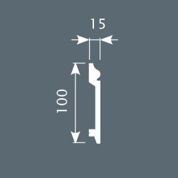 Плинтус под покраску Cosca Decor Экополимер PX026 2000×100×15