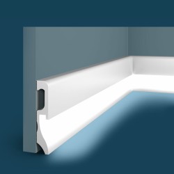 Плинтус под покраску с подсветкой Cosca Decor Экополимер PX033 2000×100×18