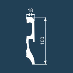 Плинтус под покраску с подсветкой Cosca Decor Экополимер PX033 2000×100×18