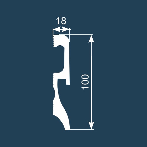 Плинтус под покраску с подсветкой Cosca Decor Экополимер PX033 2000×100×18