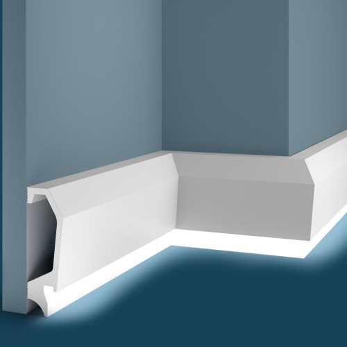 Плинтус под покраску с подсветкой Cosca Decor Экополимер PX034 2000×120×22