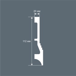 Плинтус под покраску Cosca Decor Экополимер PX047 2000×112×20