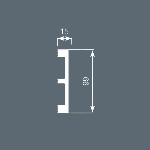 Плинтус под покраску Cosca Decor Экополимер PX049 2000×99×15