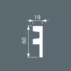 Плинтус под покраску с подсветкой Cosca Decor Экополимер PX051 2000×60×19