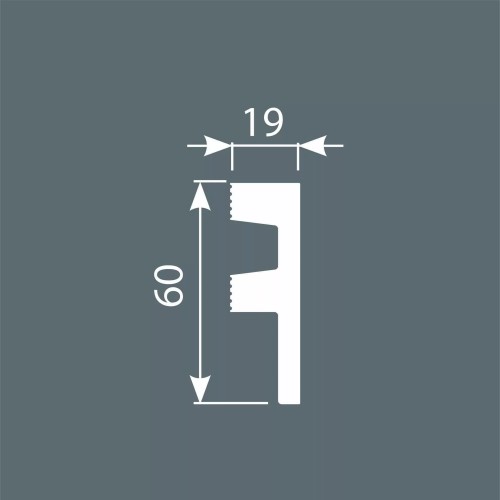 Плинтус под покраску с подсветкой Cosca Decor Экополимер PX051 2000×60×19