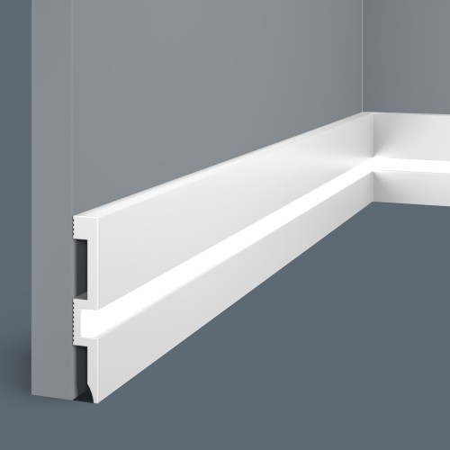Плинтус под покраску с подсветкой Cosca Decor Экополимер PX059 2000×80×12 Плинтус под покраску с подсветкой Cosca Decor Экополимер PX059 2000×80×12