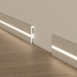 Плинтус под покраску с подсветкой Cosca Decor Экополимер PX059 2000×80×12