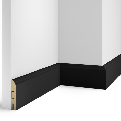 Плинтус МДФ Cosca Decor Экошпон VP07 Черный 2400×80×16