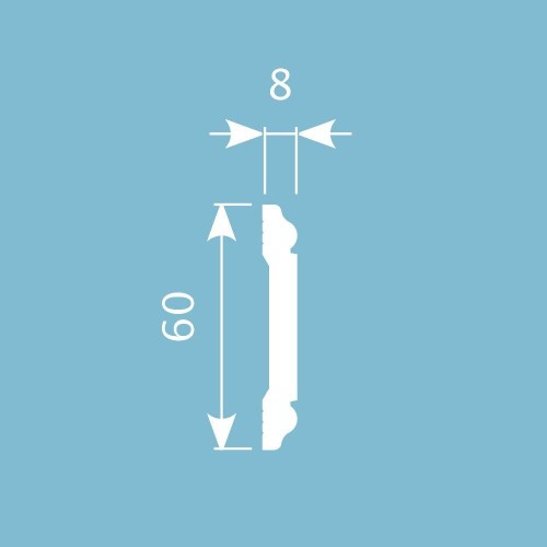 Молдинг под покраску Cosca Decor MX008 2000×60×8