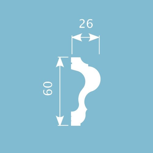 Молдинг под покраску Cosca Decor MX044 2000×60×26