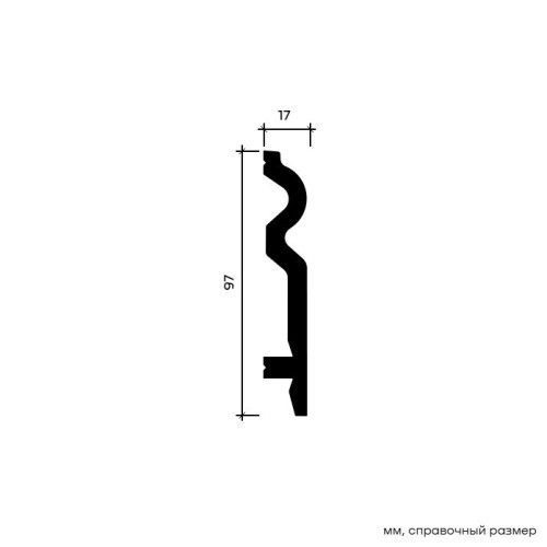 Плинтус под покраску Европласт 6.53.109 2000×97×17