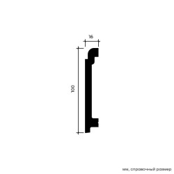 Плинтус под покраску Европласт 6.53.116 2000×100×16