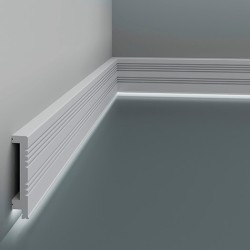 Плинтус под покраску с подсветкой Европласт 6.53.705 2000×90×18