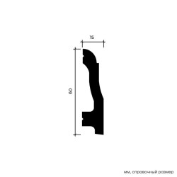 Плинтус под покраску Европласт 6.53.801 2000×60×15