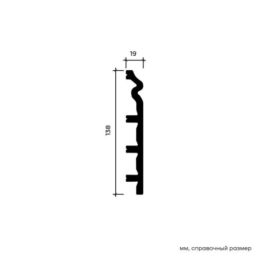 Плинтус под покраску Европласт 6.53.110 2000×138×19