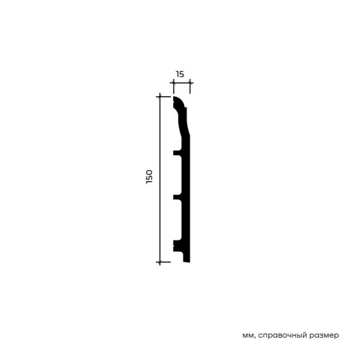 Плинтус под покраску Европласт 6.53.804 2000×150×15
