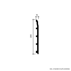 Плинтус под покраску Европласт 6.53.805 2000×200×15