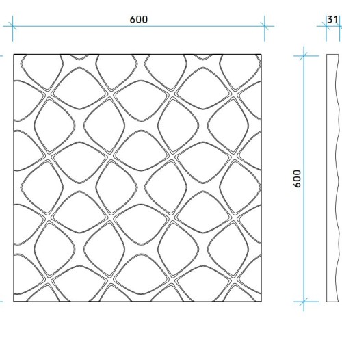 Стеновая панель под покраску Европласт 1.59.003 600×600×31