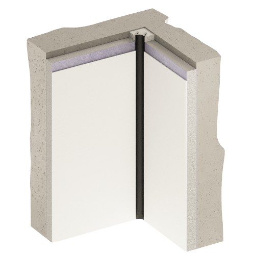 Профиль алюминиевый теневой разделительный Decaro D008A Black черный 3000×10×10