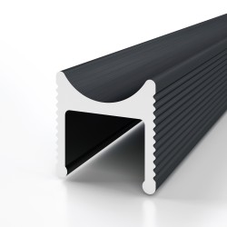 Профиль алюминиевый теневой разделительный Decaro D008A Black черный 3000×10×10