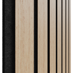 МДФ стеновая панель акустическая Ликорн Дуб Светлый черный войлок 2800×300×9