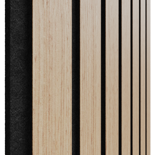 МДФ стеновая панель акустическая Ликорн Дуб Светлый черный войлок 2800×300×9