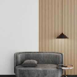 МДФ стеновая панель акустическая Ликорн Дуб Светлый черный войлок 2800×300×9