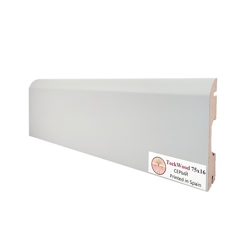 Плинтус МДФ ламинированный TeckWood Серый 2150×75×16