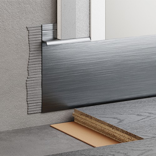 Плинтус алюминиевый скрытый с подсветкой Modern Decor Серебристый без покрытия 72-32-48 2500×104,6×13,8