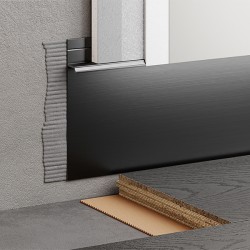 Плинтус алюминиевый скрытый с подсветкой Modern Decor RAL 9005 Черный 99-85-74 2500×104,6×13,8