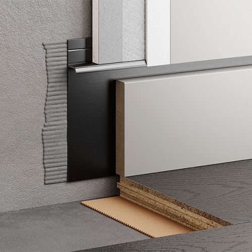 Плинтус алюминиевый скрытый с подсветкой Modern Decor RAL 9005 Черный 99-85-74 2500×104,6×13,8