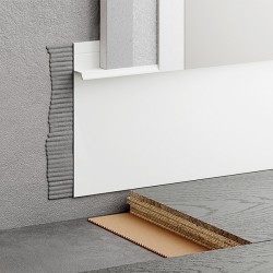 Плинтус алюминиевый скрытый с подсветкой Modern Decor RAL 9003 Белый 87-88-96 2500×104,6×13,8