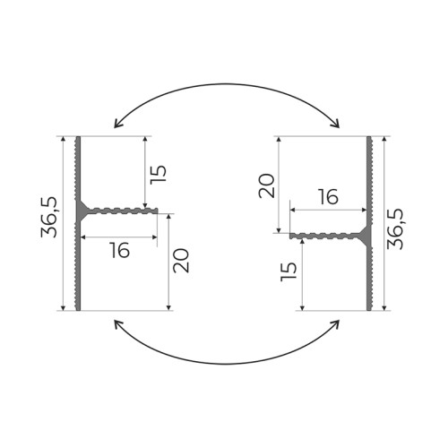 Плинтус алюминиевый теневой Modern Decor RAL 9005 Черный 68-95-78 2500×36,5×16