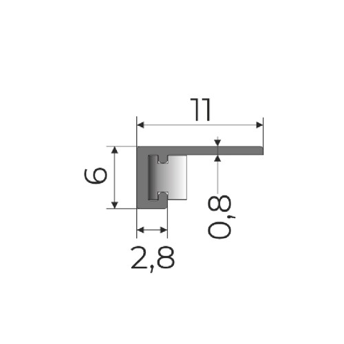 Микроплинтус алюминиевый Modern Decor RAL 8025 Бледно-коричневый 58-97-64 2500×6×11