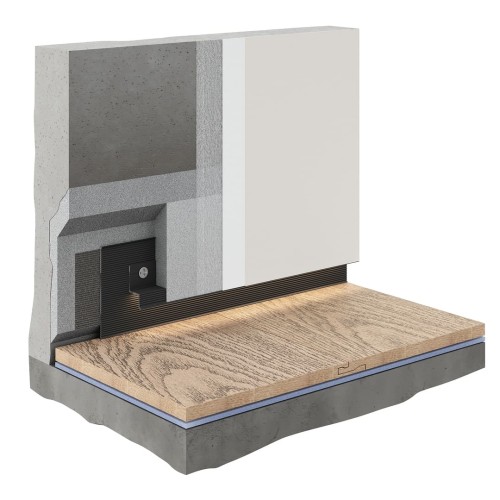 Плинтус алюминиевый теневой с подсветкой Decaro Regulated Черный D002.2A Black/F1A Black 2000×65×13,5