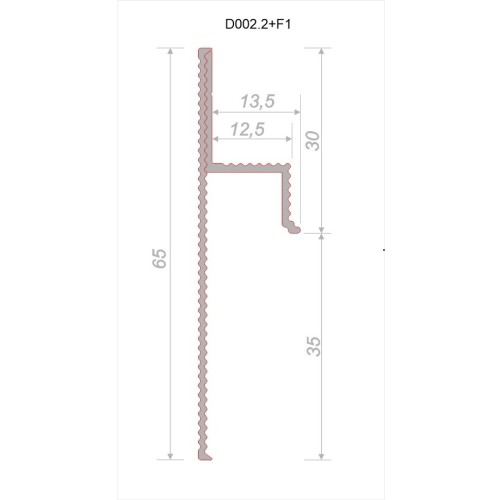 Плинтус алюминиевый теневой с подсветкой Decaro Regulated Черный D002.2A Black/F1A Black 2000×65×13,5