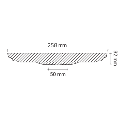 Потолочная розетка под покраску Европласт 1.56.013 25,8 см