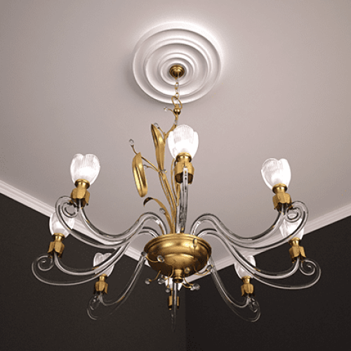 Потолочная розетка под покраску Европласт 1.56.014 33,8 см