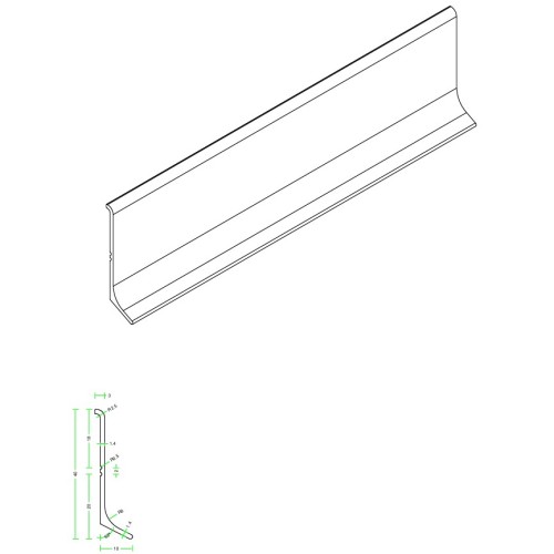 Плинтус алюминиевый Neexy Черный муар AKBD40-SBL 2500×40×10