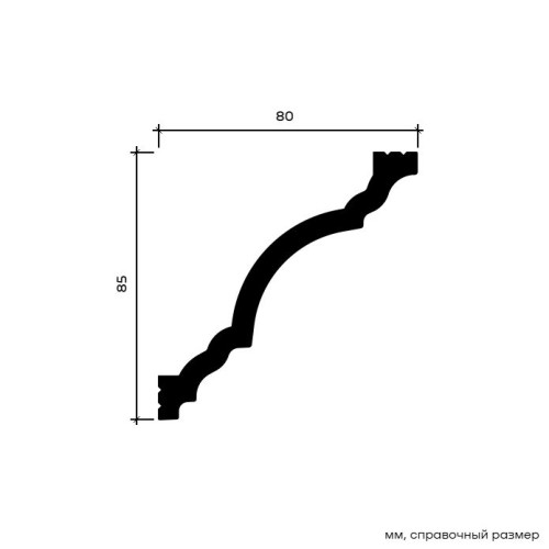 Потолочный плинтус под покраску Европласт 6.50.113 2000×80×85