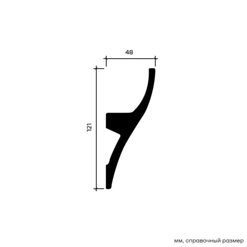 Потолочный плинтус под покраску Европласт 6.50.229 2000×48×121