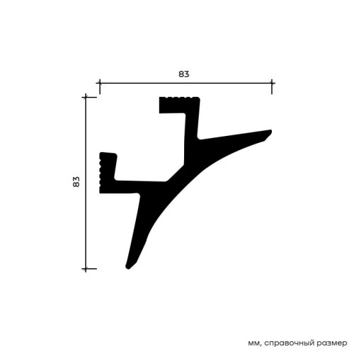 Потолочный плинтус под покраску Европласт 6.50.230 2000×83×83